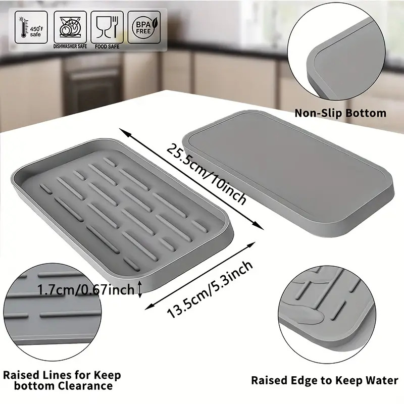 Hygienic Silicone Sink Organizer Tray 4