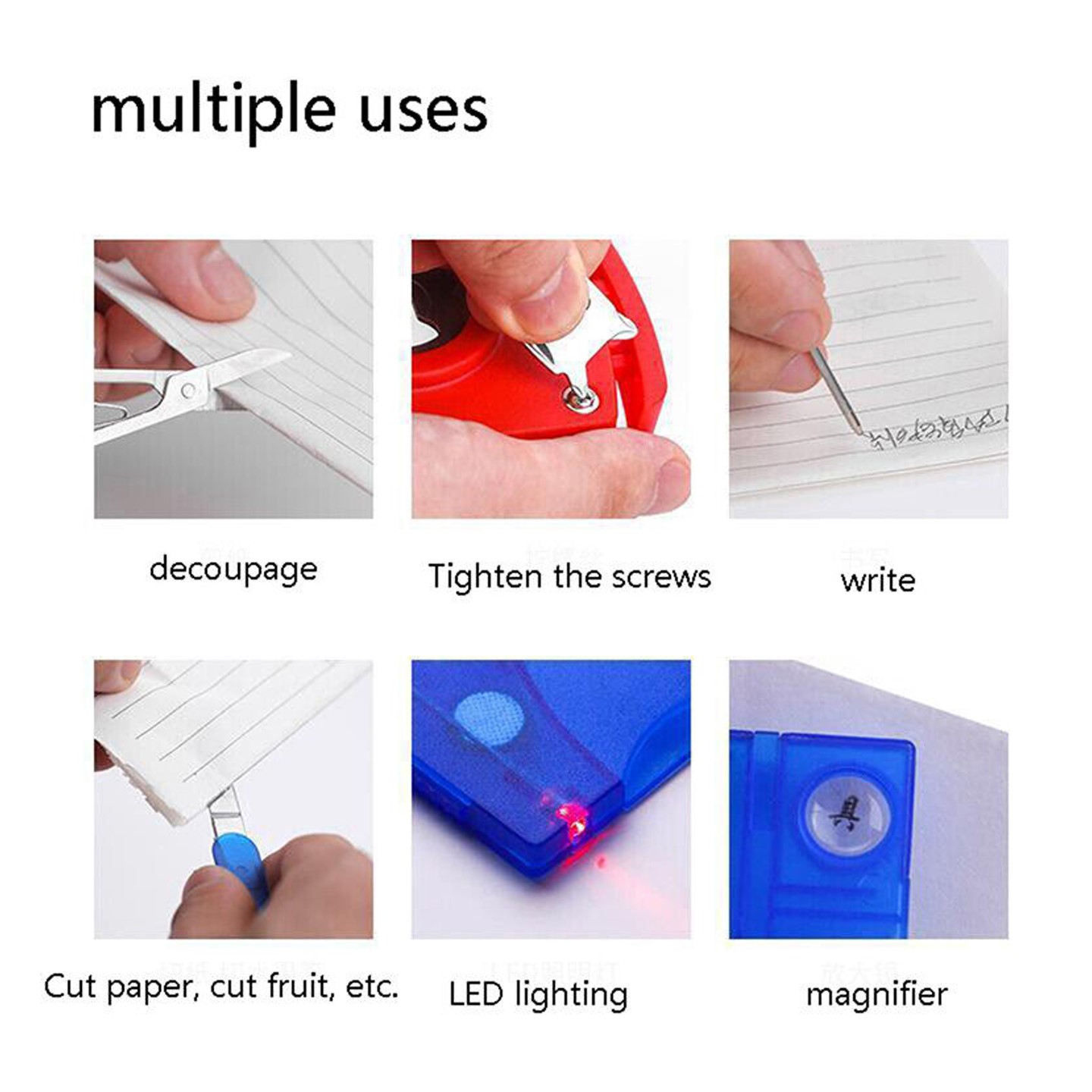 12 in 1 Multifunction Multitool Outdoor Survival with Hiking LED Light 5