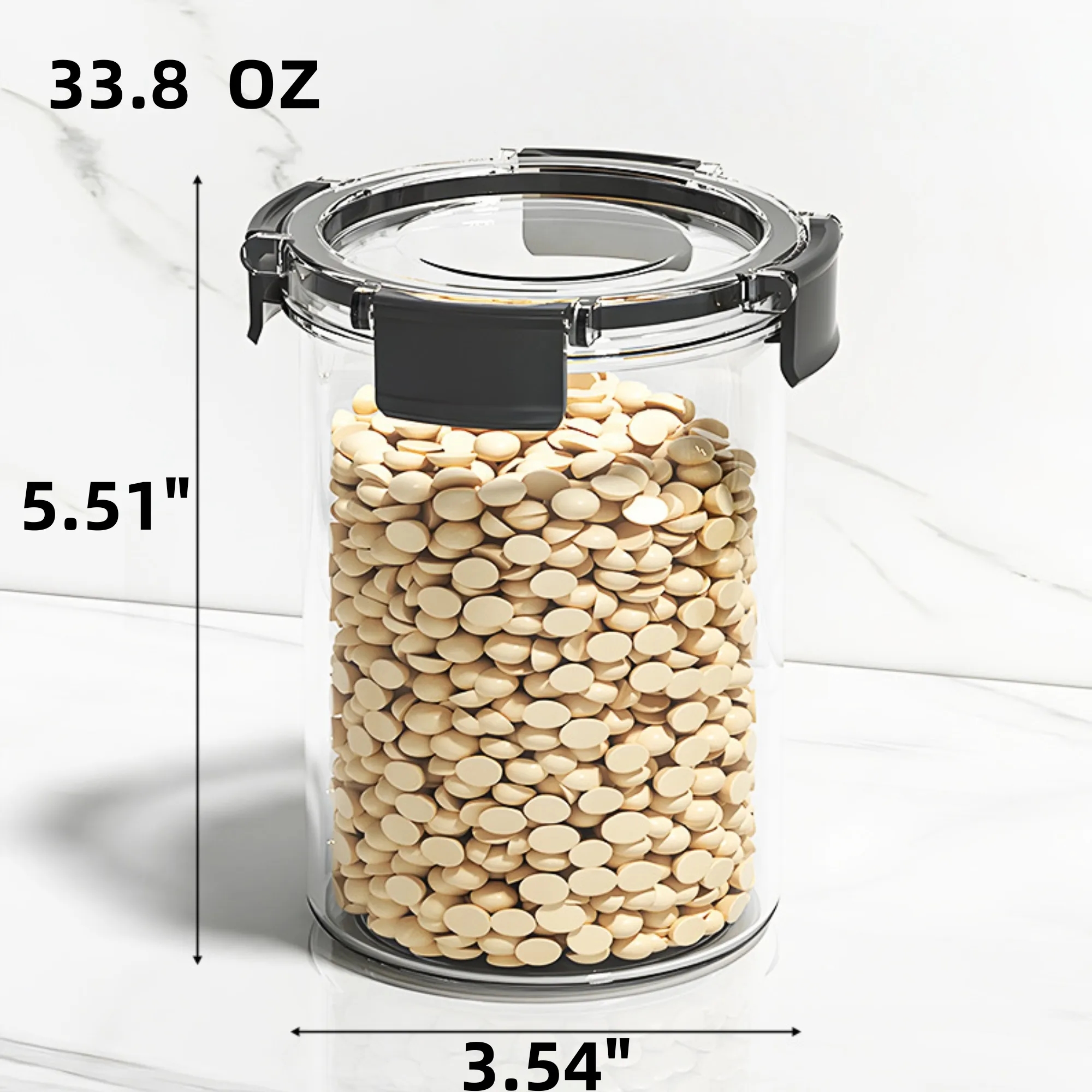 33 Oz Clear Pantry Storage Container Airtight Food Jar 4