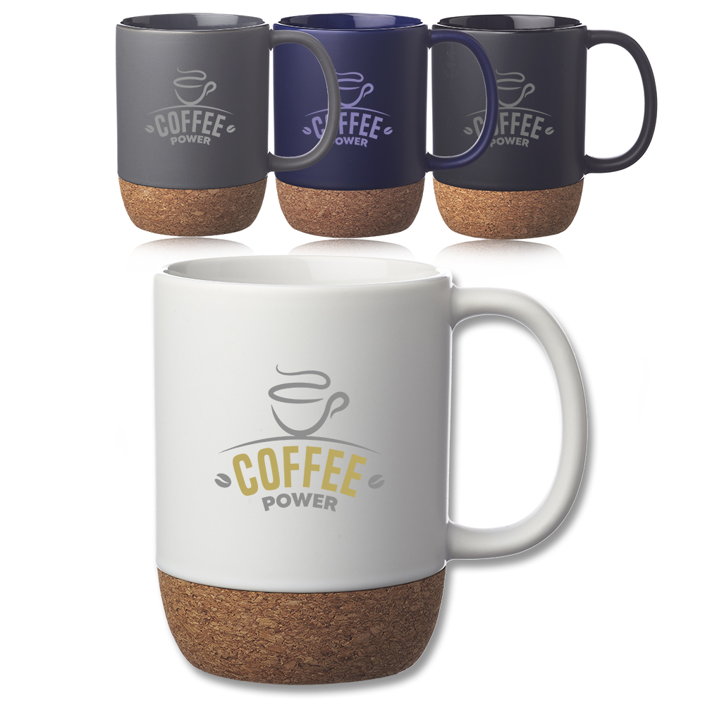 15 oz Matte Cork Bottom Ceramic Mug 4