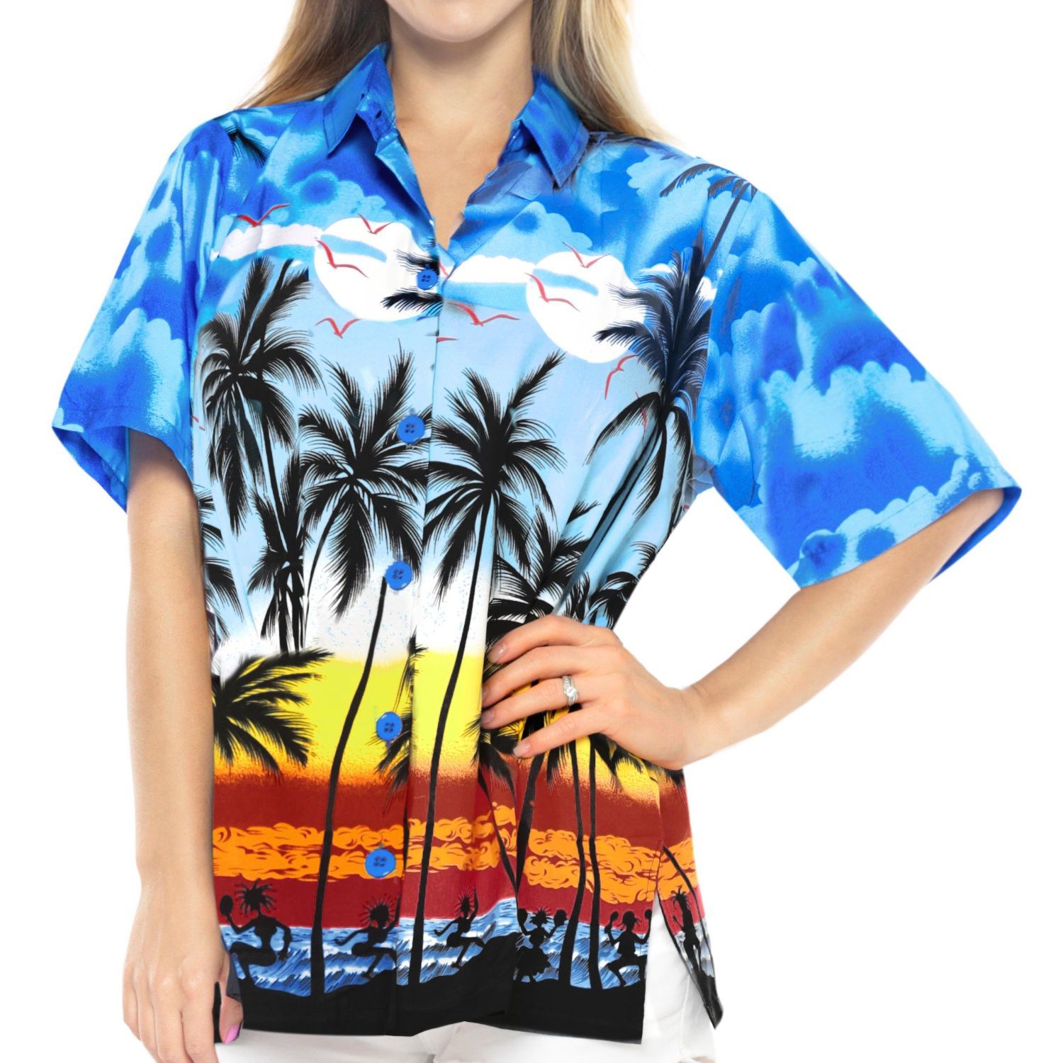 Women's 135 GSM Light 4-Way Stretch Hawaiian Shirts 4