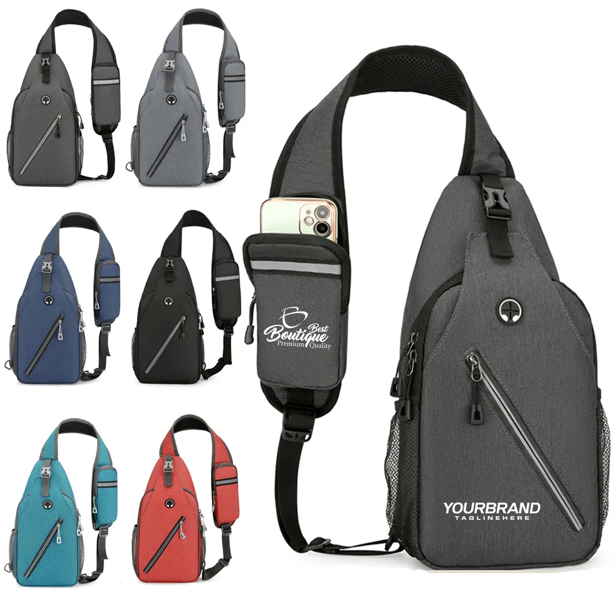 In Stock Crossbody Sling Bag Travel Hiking Chest Bag 5