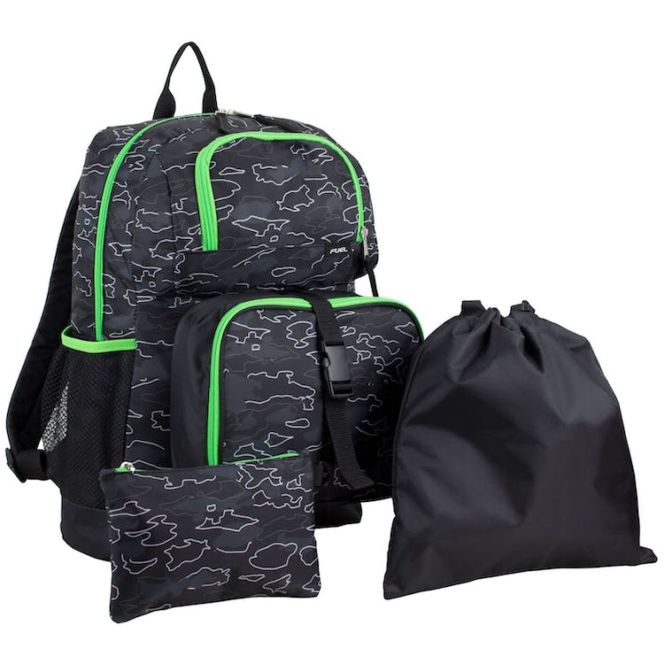 18" Backpack Combo Sets - 4 Pieces Green/Black 2