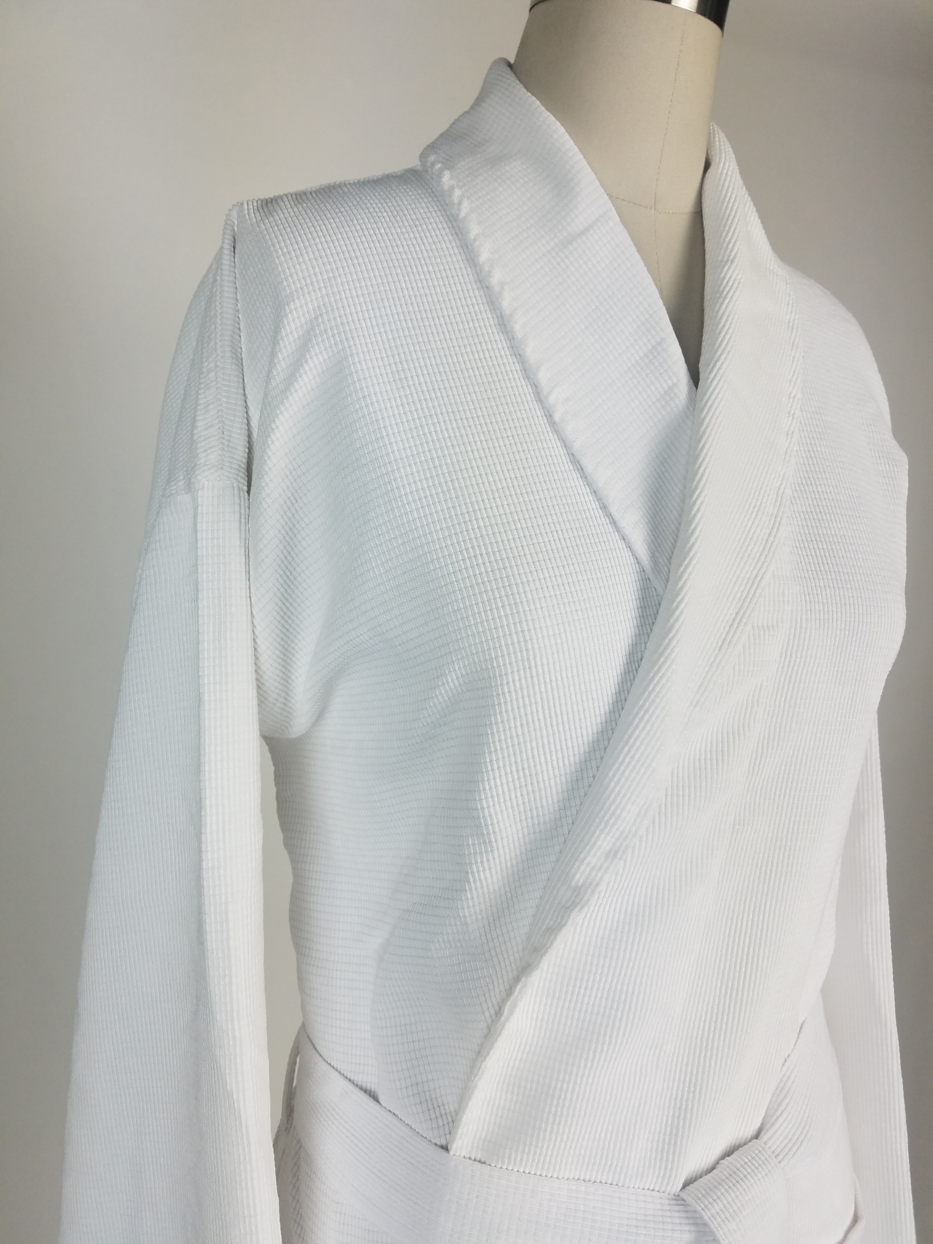 Microtec Shawl Collar Mini Check Bathrobe 2