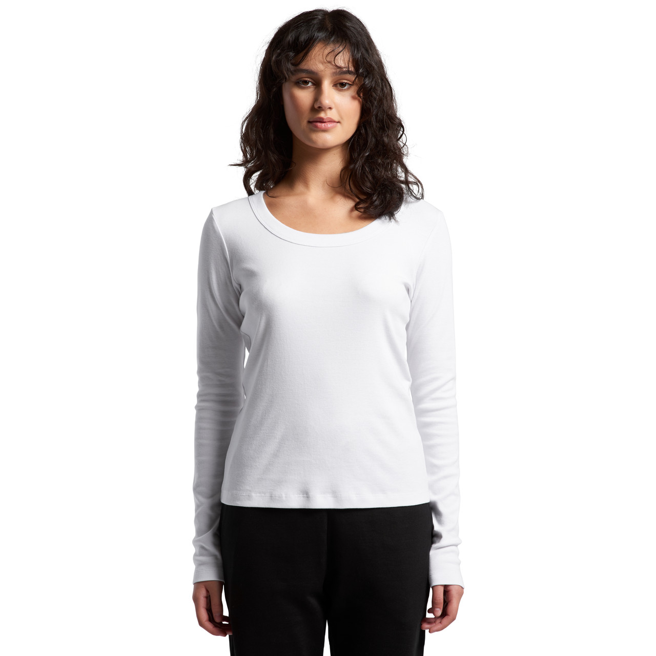 Wo's Organic Rib L/S Tee | 4075 4