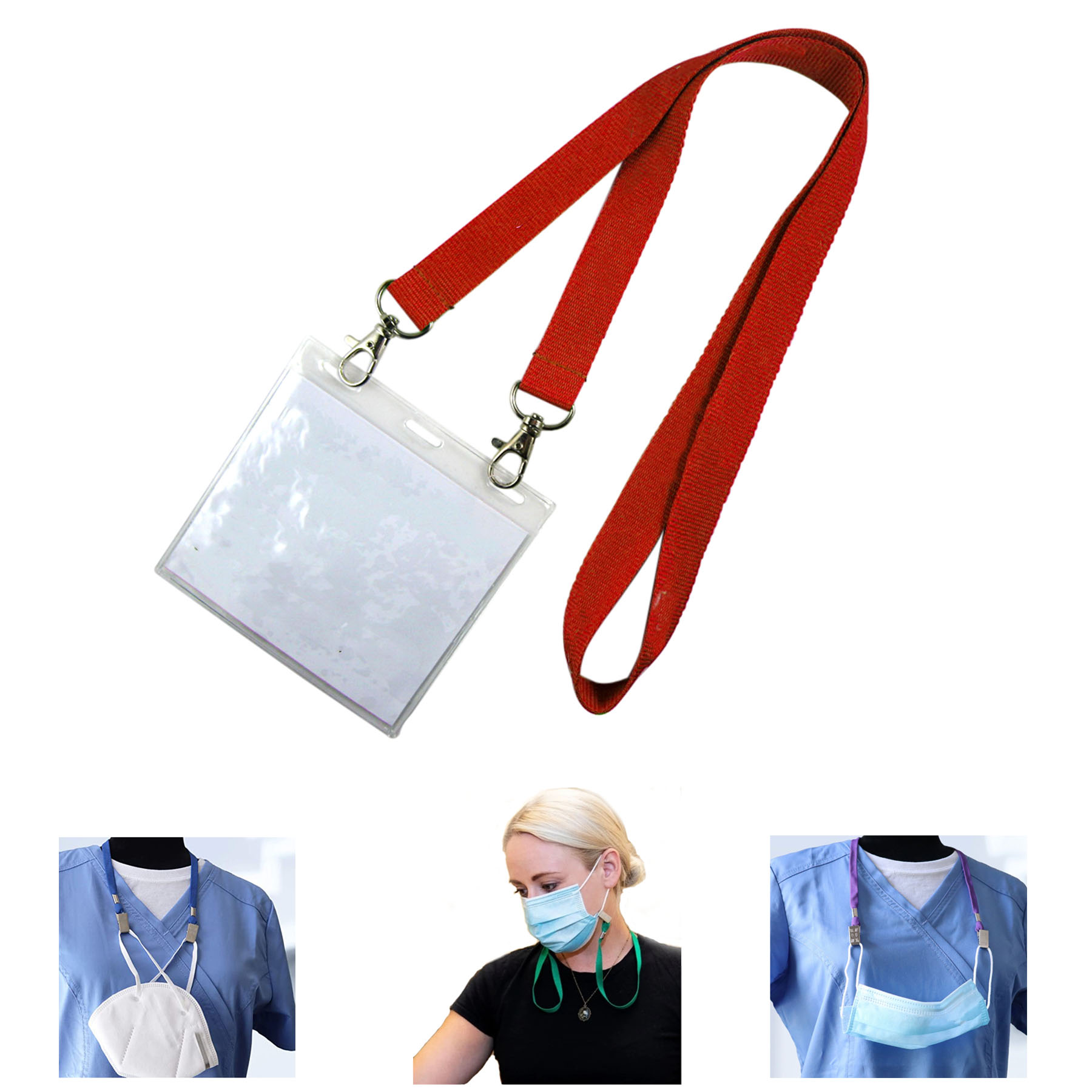 Double Clips Lanyard for Facemask and ID Card 2