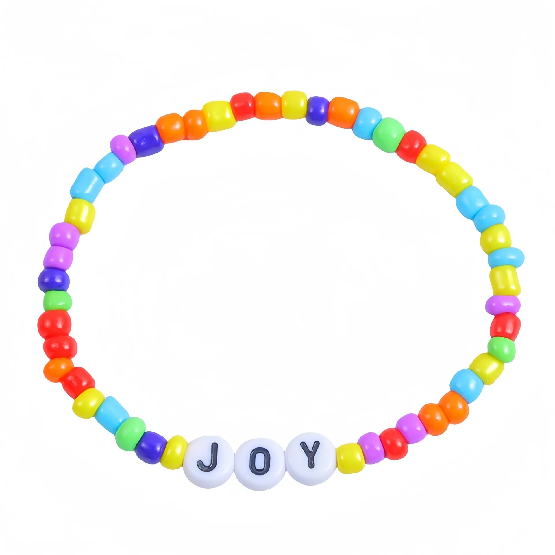 Friendship Bracelet with Plastic Beads and Letter Design 25
