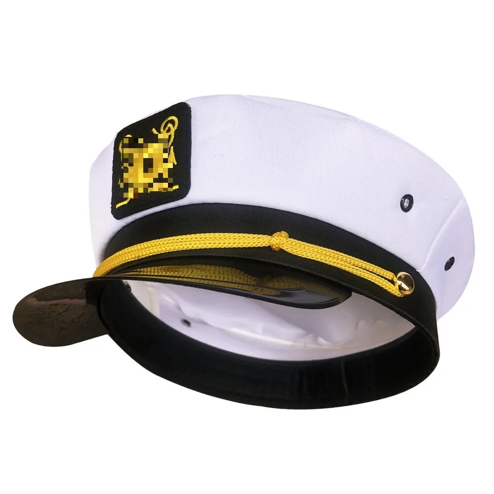 White Adjustable embroidered navy hat 1