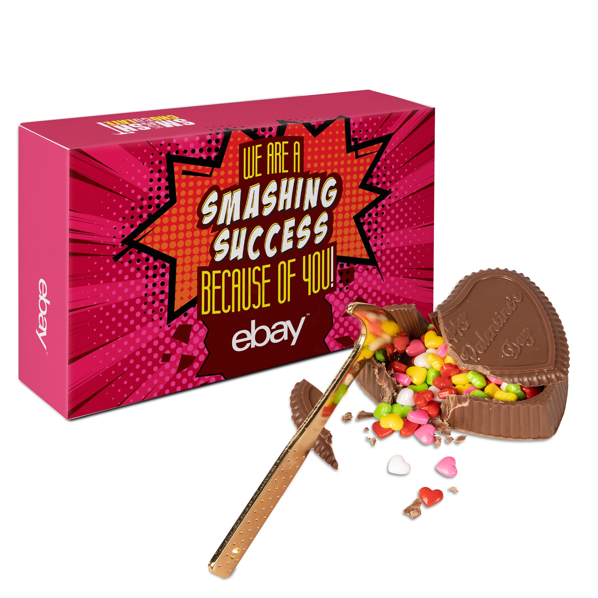 Smash Chocolate Heart with Candy Hearts 2