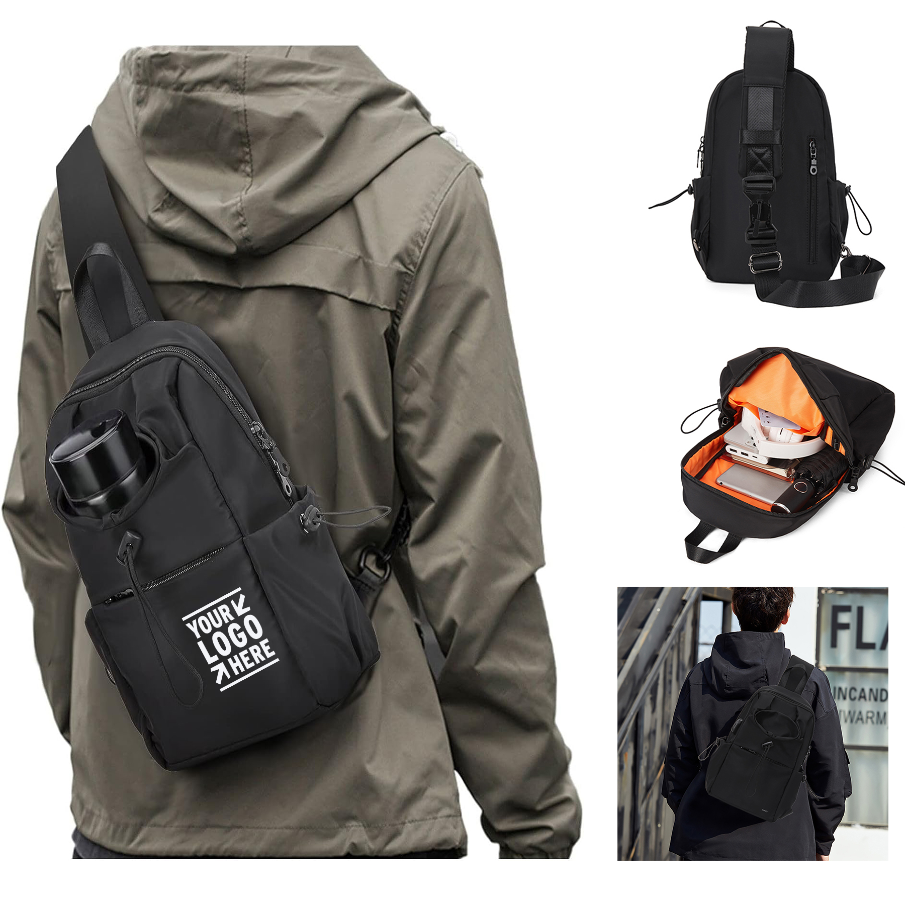 Men Women Tactical Backpack Shoulder Daypack Mini Anti-Theft Sling Cross Body Motorcycle Chest Bag