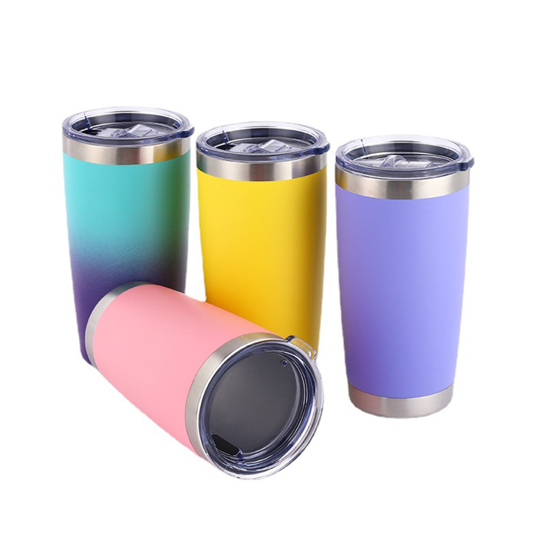 Colorful 20Oz Stainless Steel Tumbler With Lid 2