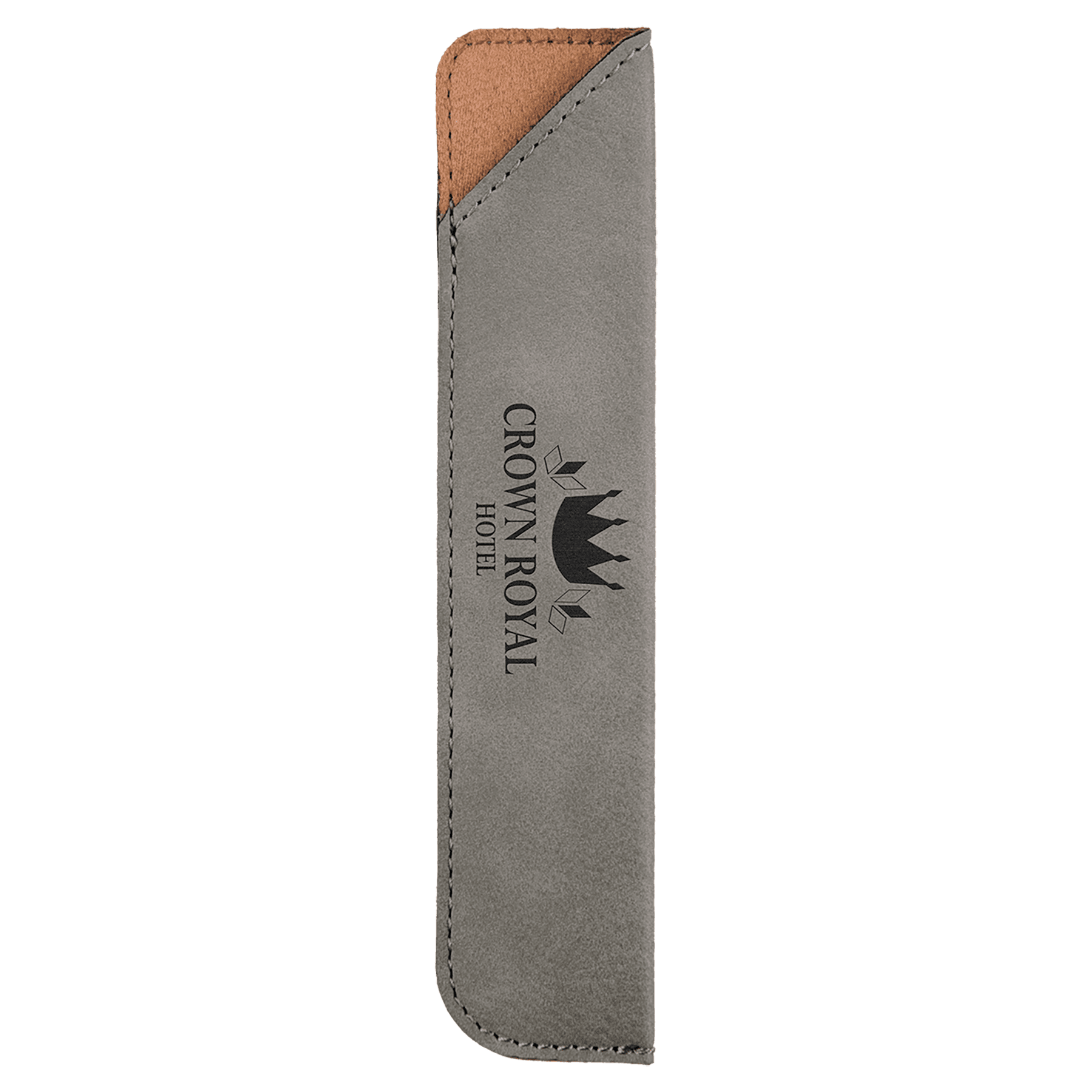 6 1/4" Gray Leatherette Pen Sleeve 2