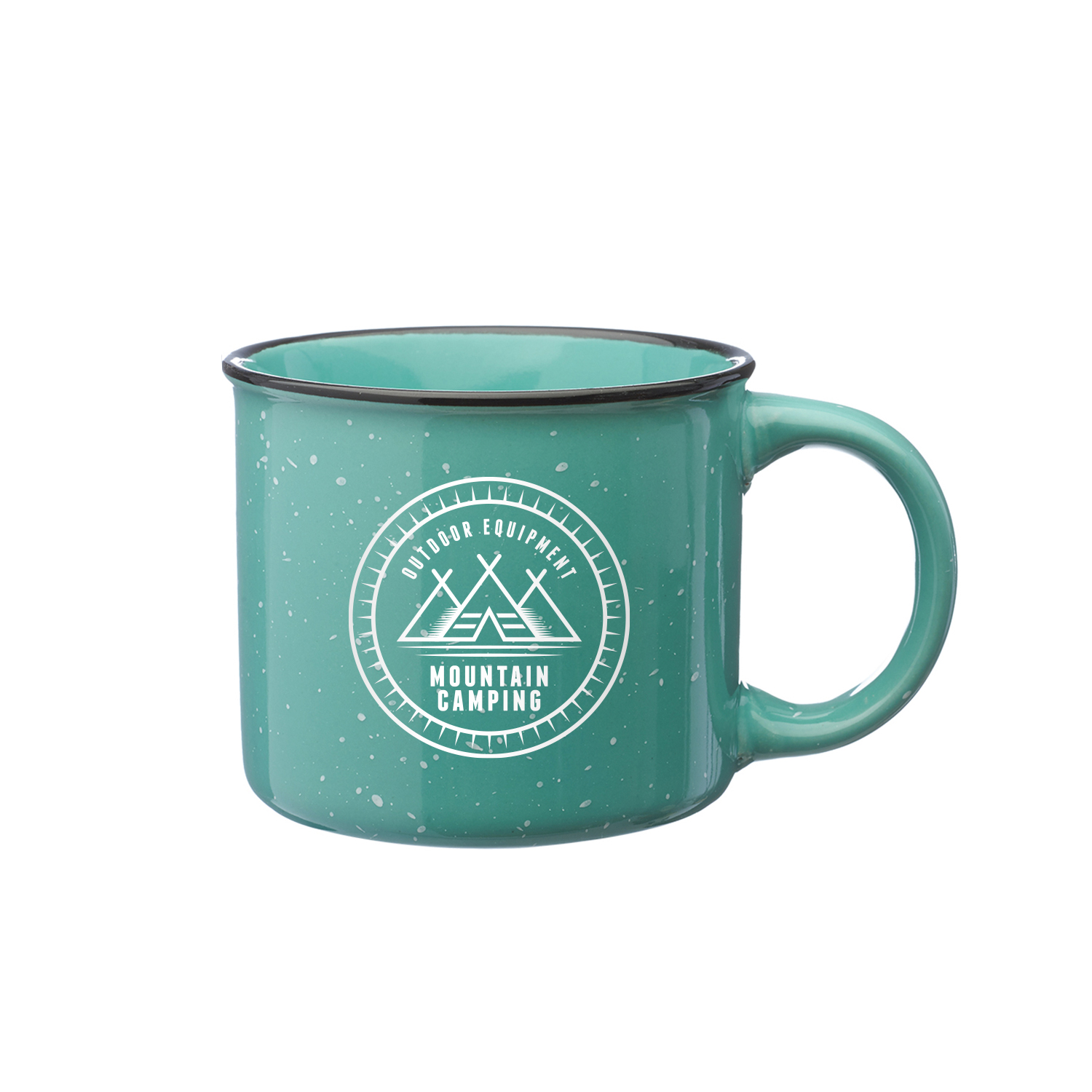 13 oz. Ceramic Campfire Custom Coffee Mug (1 Color Imprint) 5