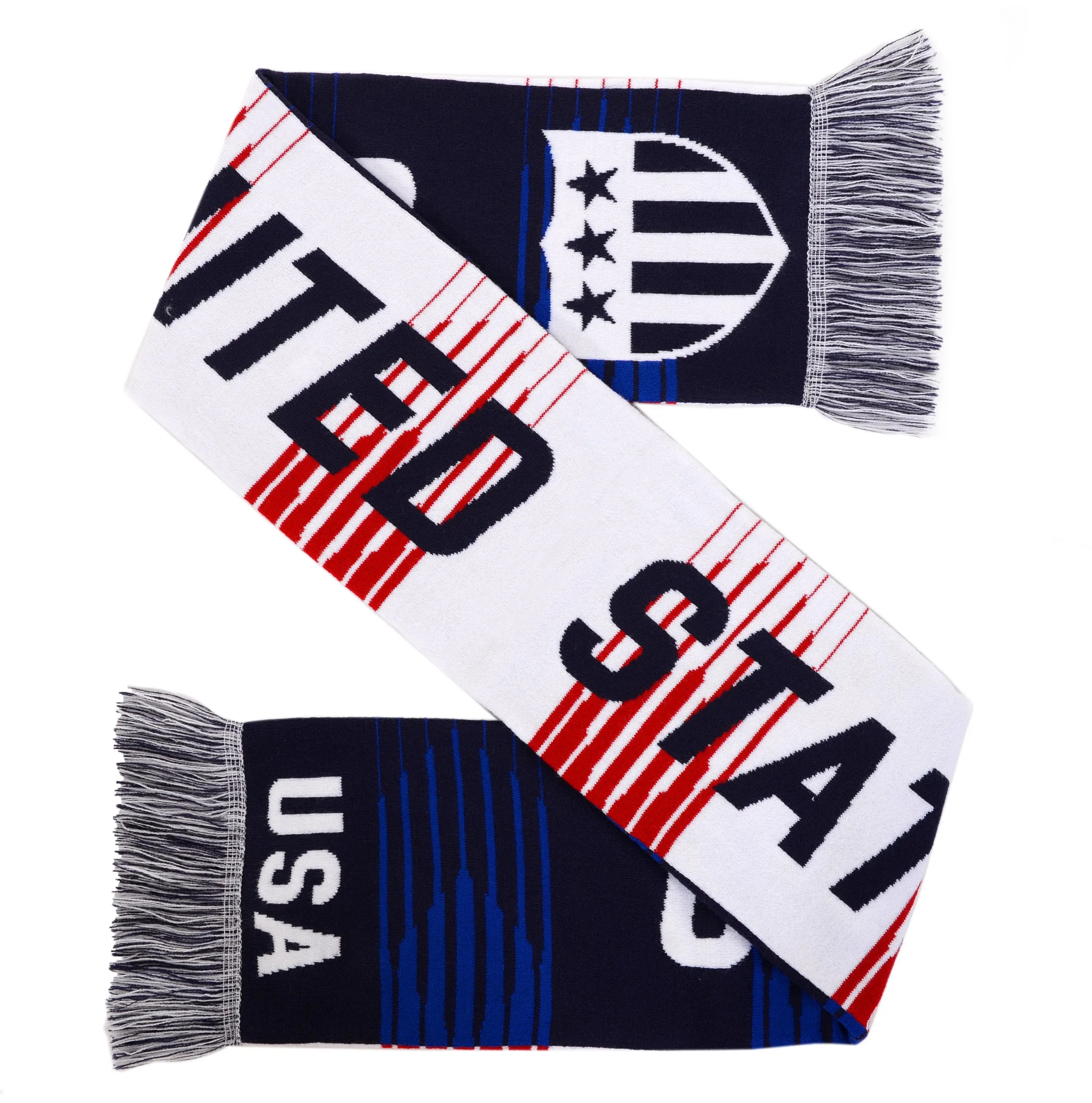 57.1 x 6.5 Double-Sided  Knitted Soccer Scarf With Fringe 5