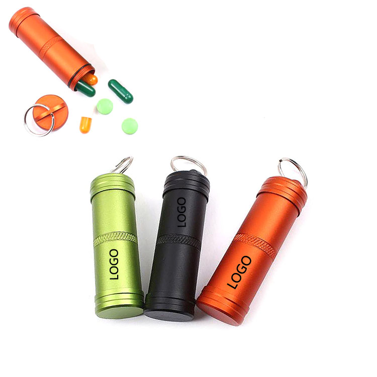 Aluminum Pill Box W/Keychain 3