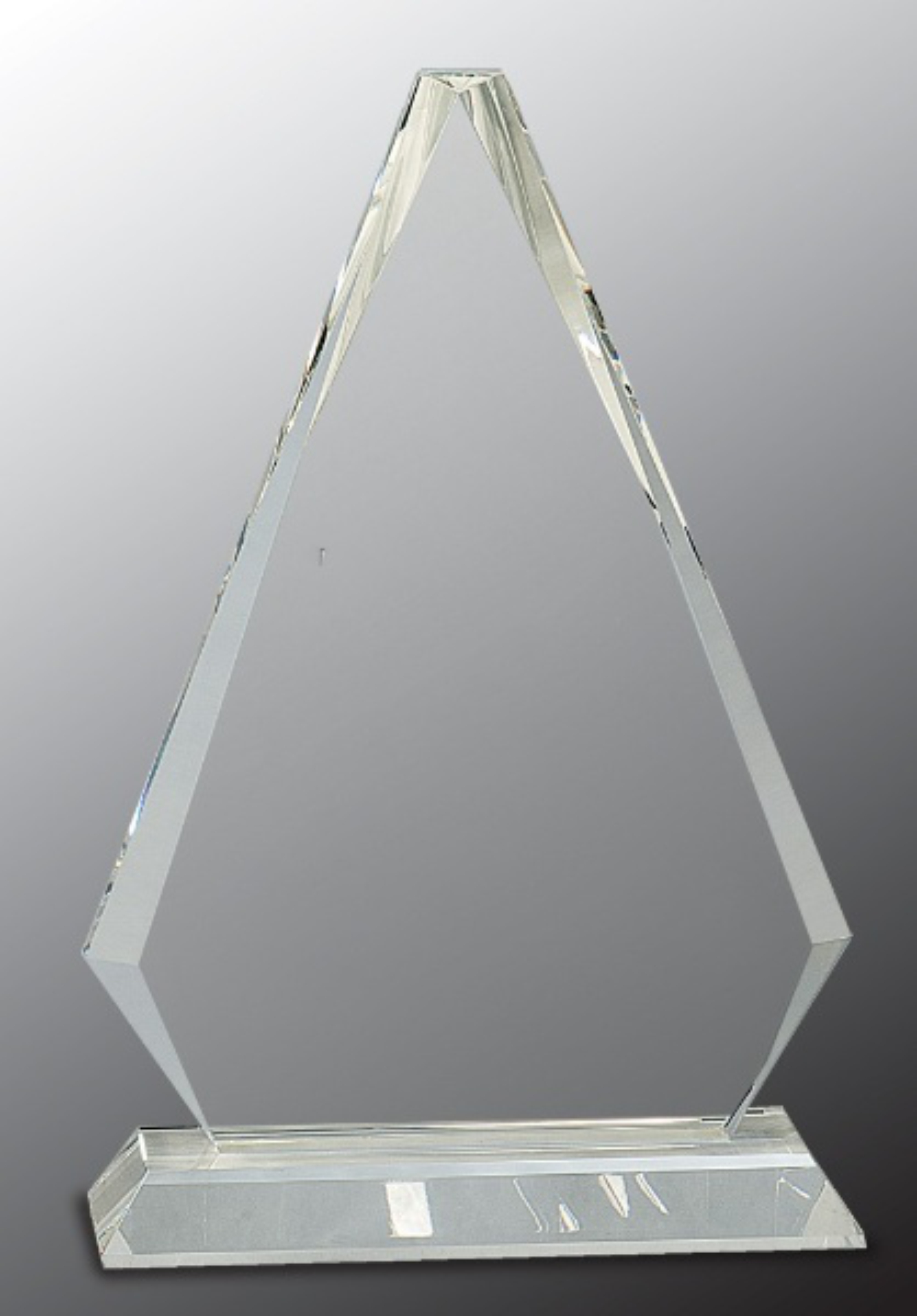 10 3/4" Clear Crystal Triangle Award on Clear Pedestal Base 2