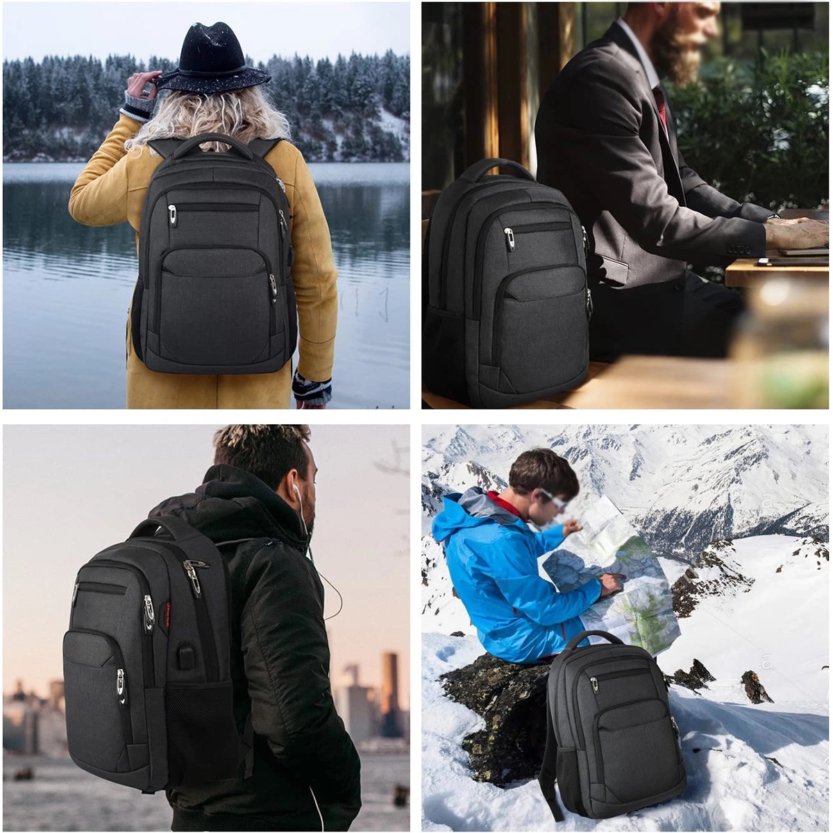 Business Travel Laptops Backpack With Usb Charging Port 6