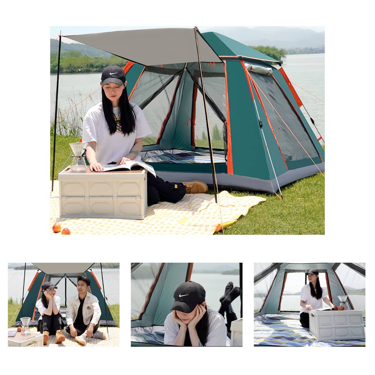 Outdoor camping thickened automatic tent 4