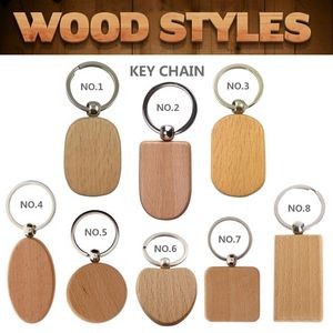 Customizable Wooden Multi Shapes Keychain 15