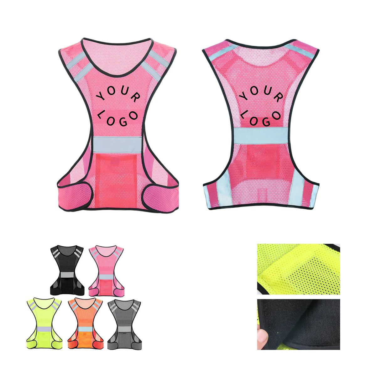 Polyester Reflective Safety Vest 22 Inch for Running 5