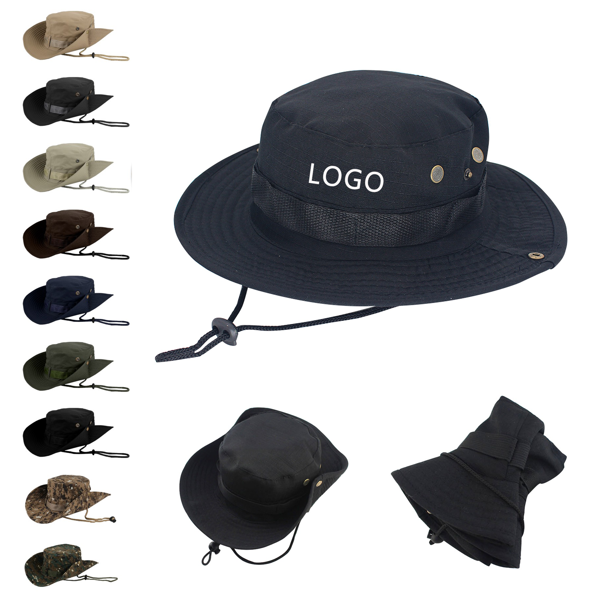 Dual Sided Cowboy Bucket Hat Sun Webbing Fisherman 5
