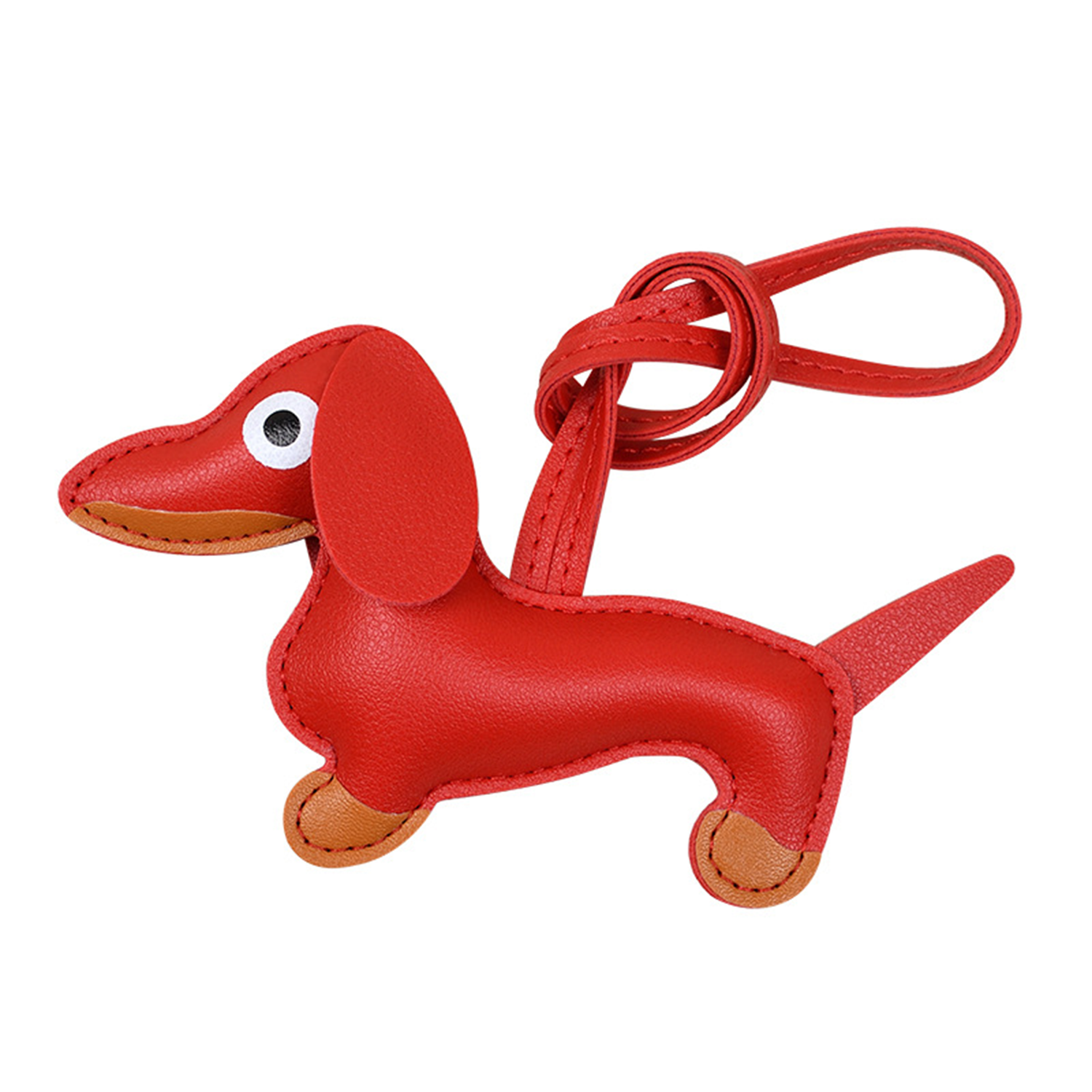 Pu Leather Cartoon Cute Dachshund Shape Vintage Key Chain 6