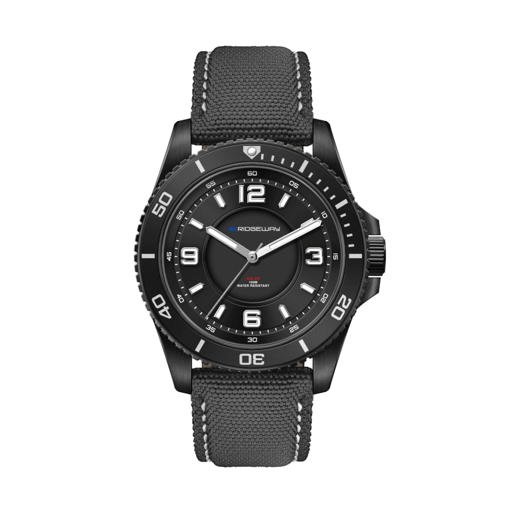 42.5MM, SS, SILVER CASE, BK BEZEL, 3-HAND "SOLAR" MVT 1