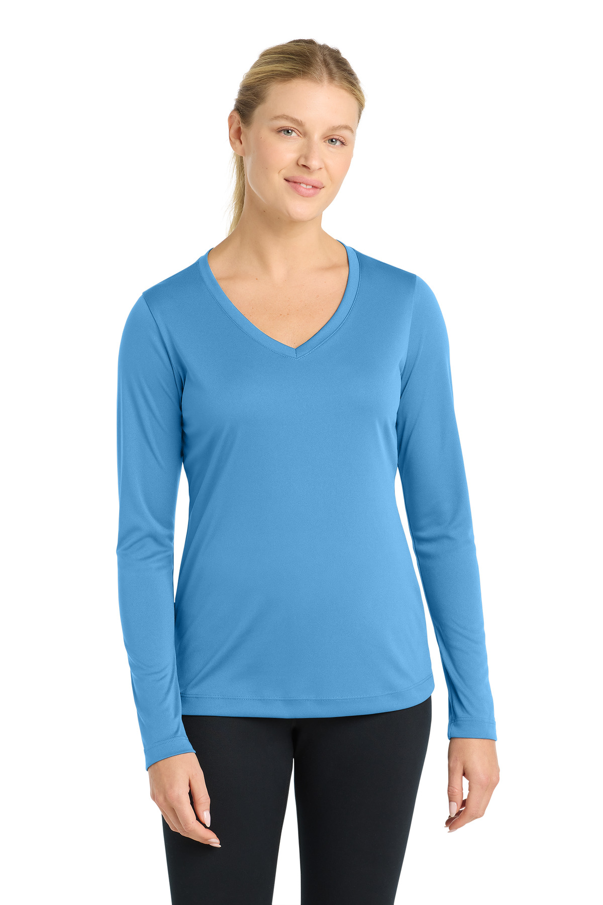 Sport-Tek Women's Long Sleeve PosiCharge Competitor V-Neck Tee. LST353LS 86