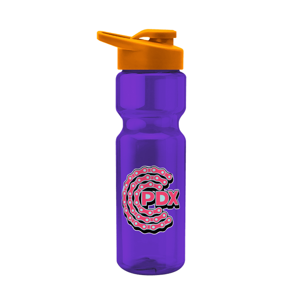 Blazer 28oz Transparent Bike Bottle w/Drink-thru Lid 378