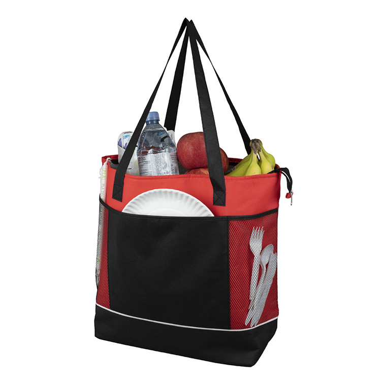 22"W x 16"H x 7 ½"Gusset - "FROST LINE" Super-Sized Insulated Zipper Cooler Tote 48