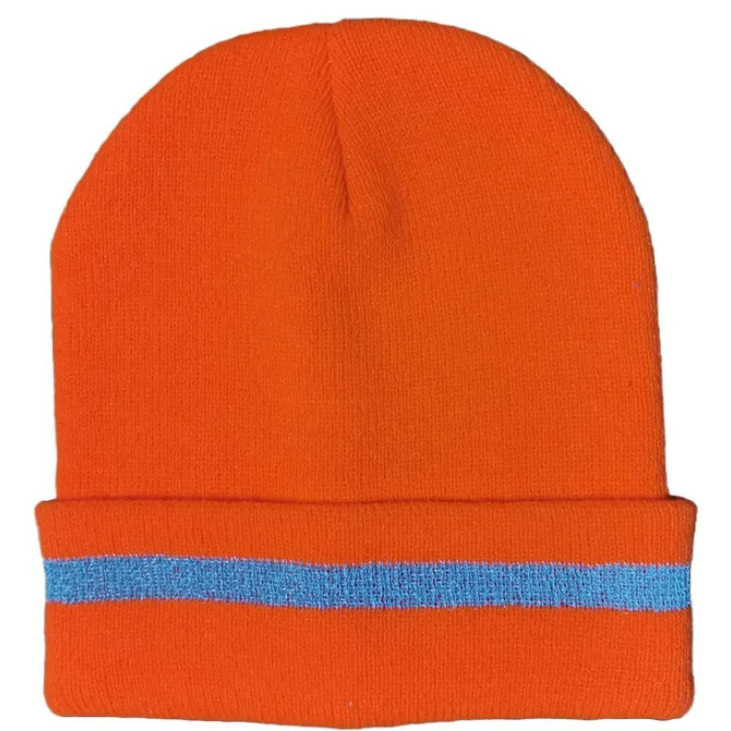100% Acrylic Reflective Stripe Knitted Cuffed Safety Beanie 3