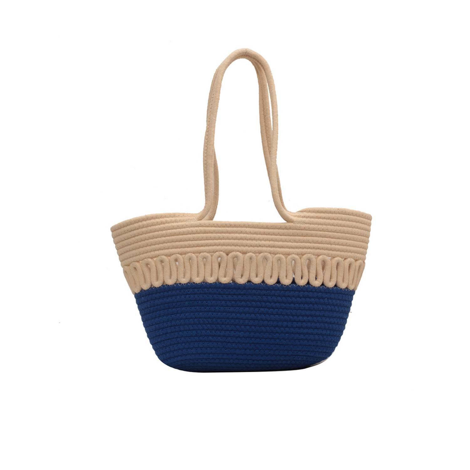 Large capacity French woven beach resort bag, custom tote bag with logo imprint 3