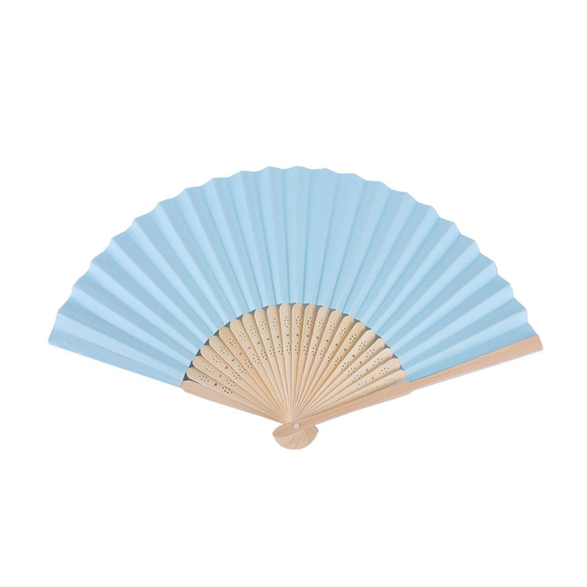 Traditional Style Folding Paper Fan With Bamboo Handle 7