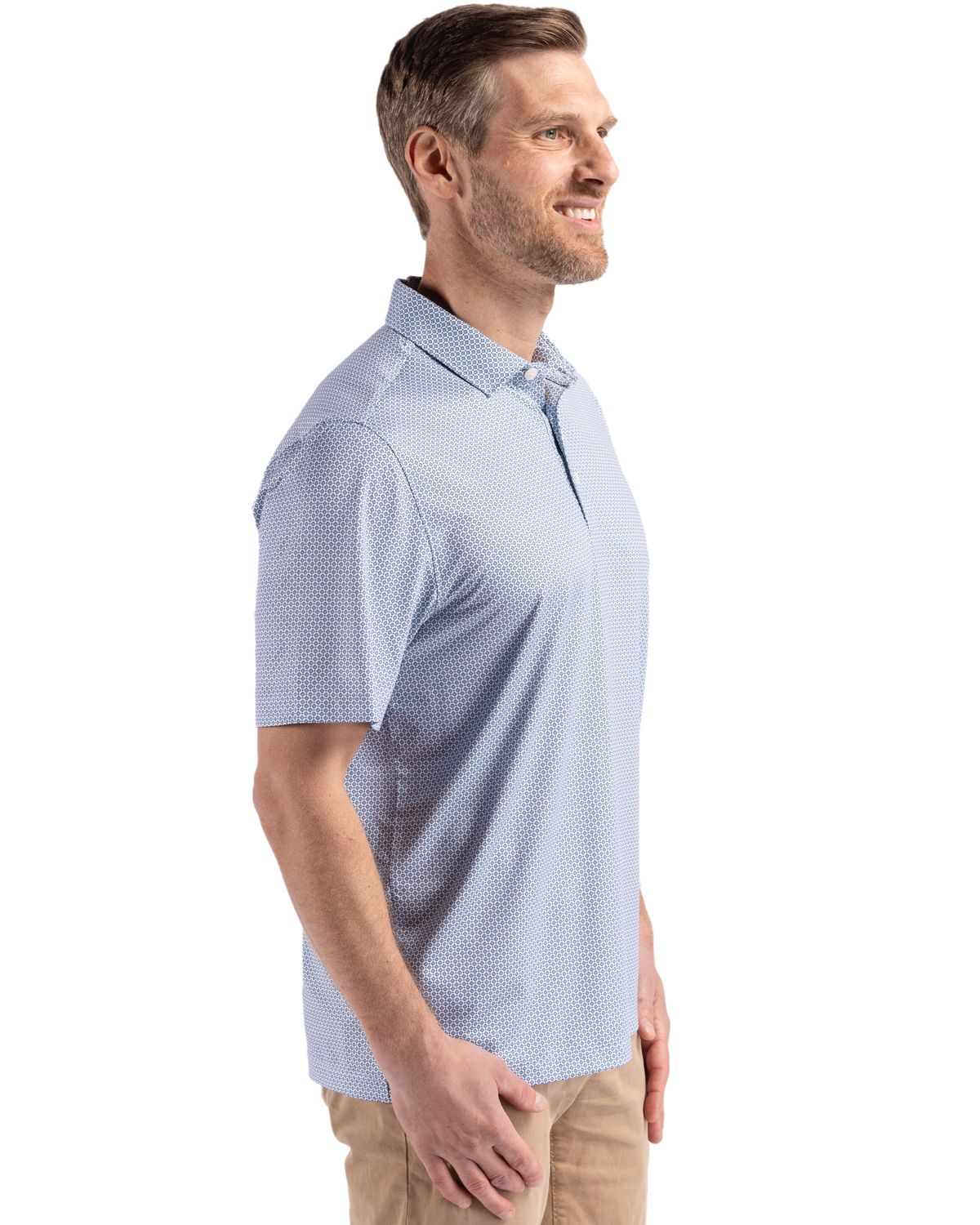 Cutter & Buck Pike Recycled Diamond Dot Print Mens Polo 23