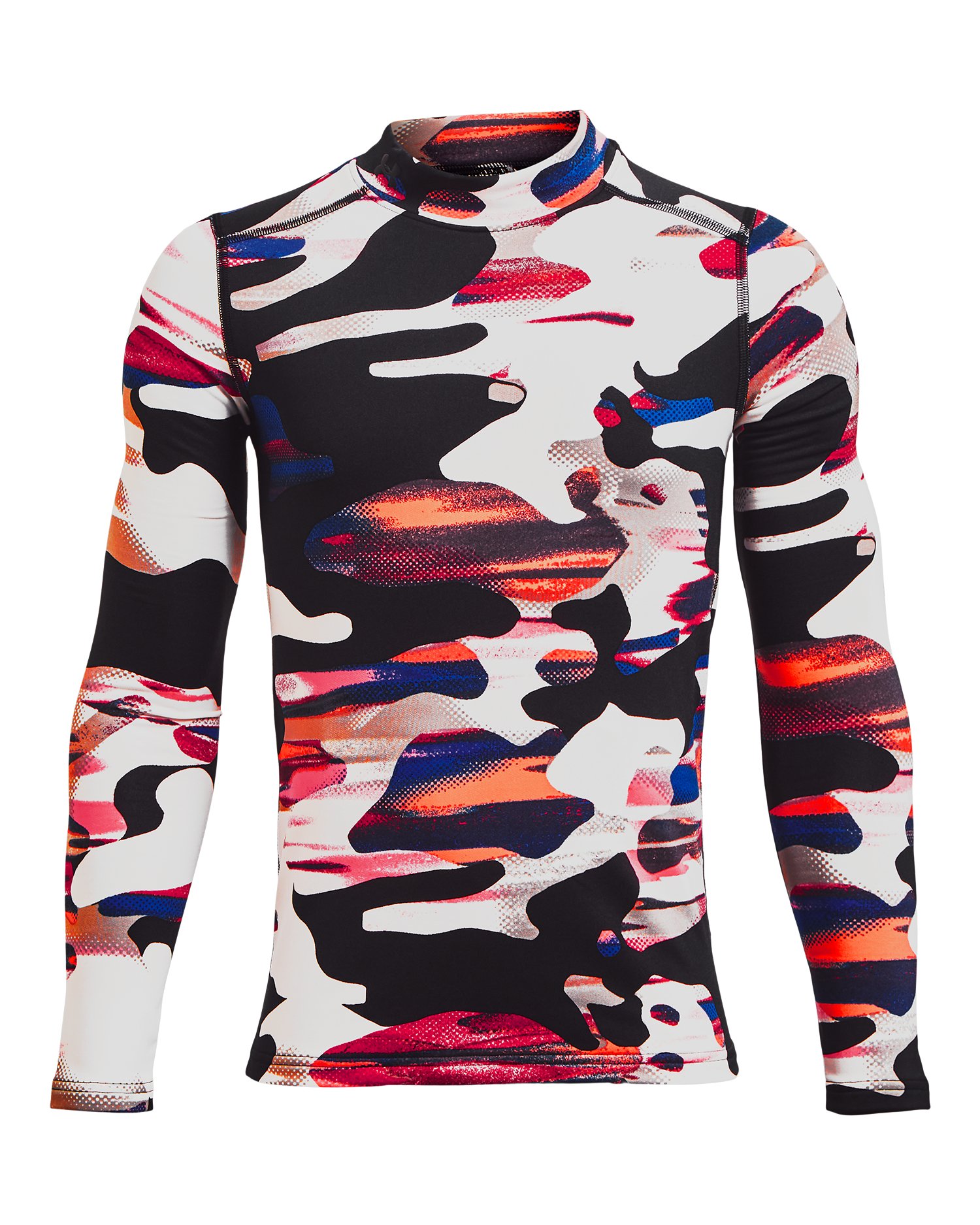 Boys' ColdGear Armour Printed Mock Long Sleeve 2