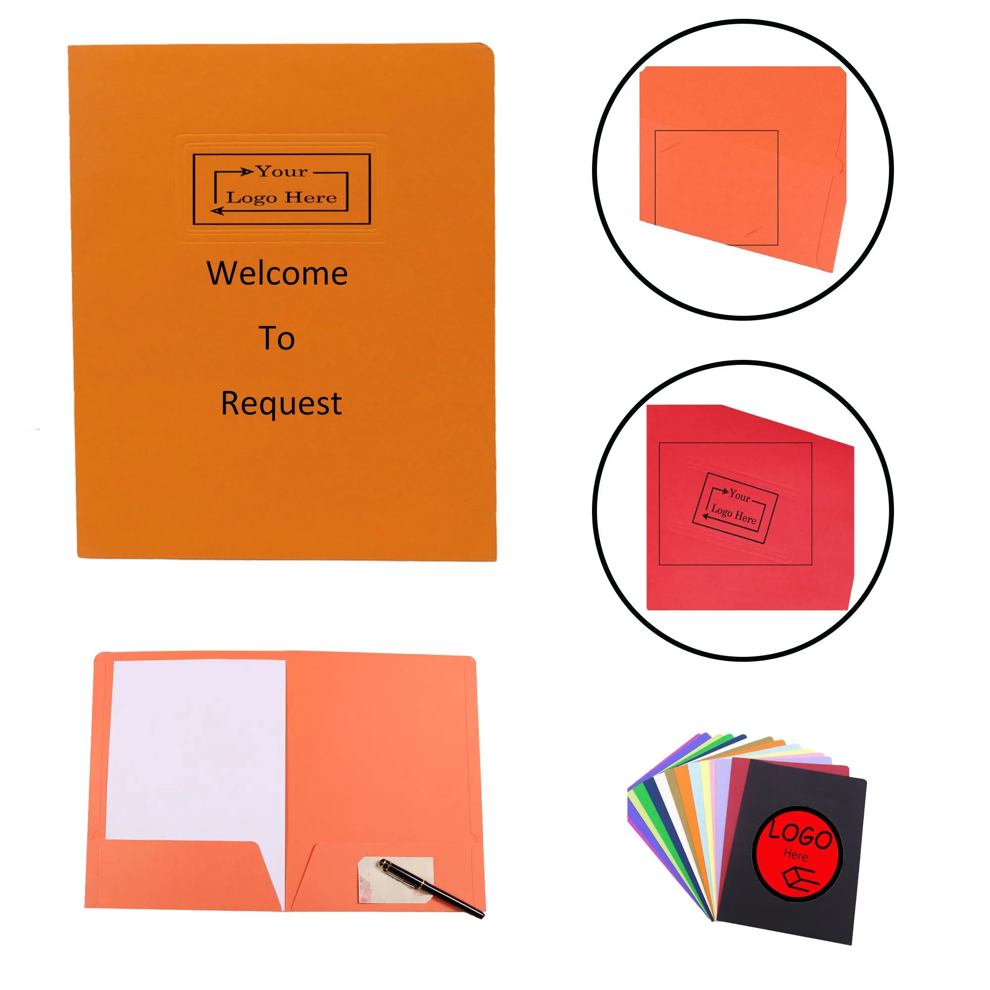 Silkscreen 250 Gsm Kraft Paper Double Insert File Folder
