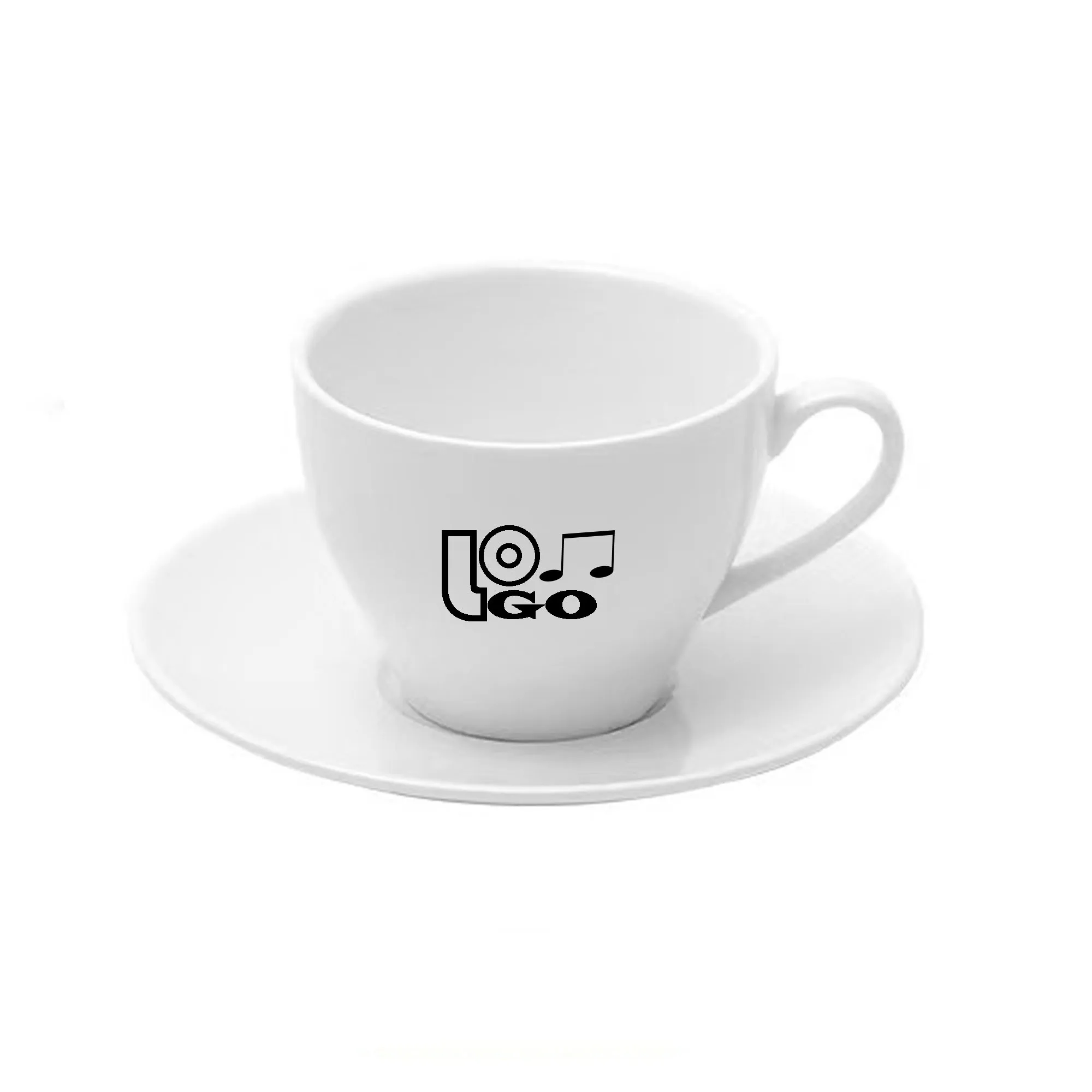 5.8 OZ Ceramic Coffee Mug With Saucer 3