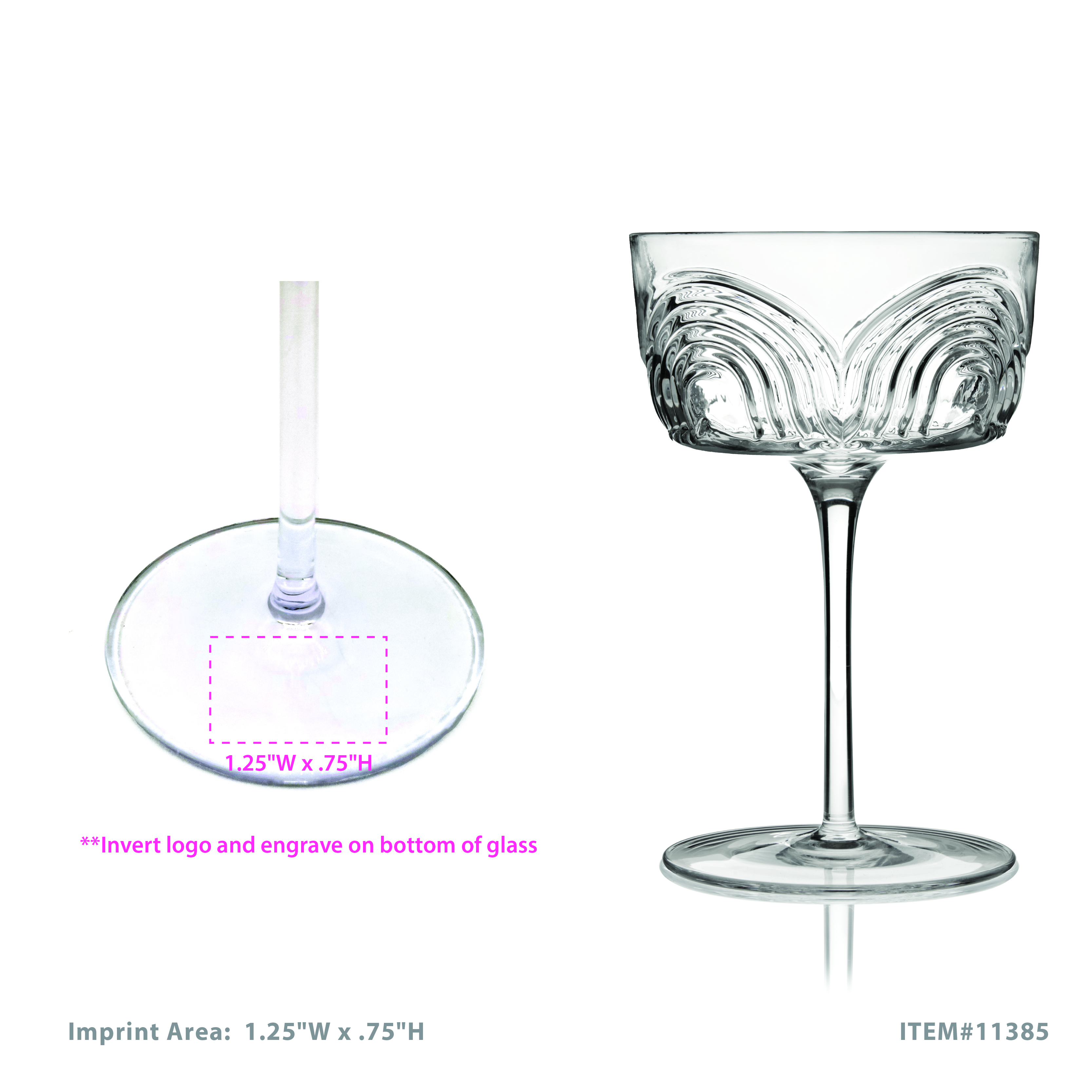 Viski® Deco Beau Crystal Coupe, set of 2 8