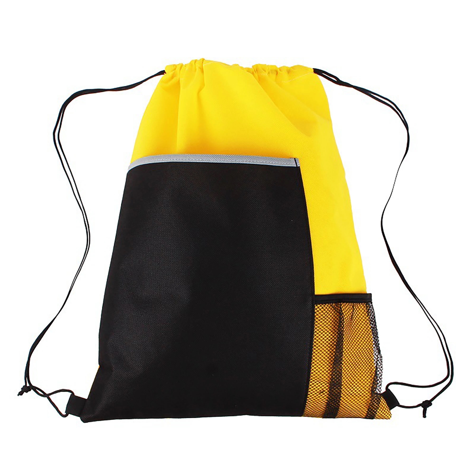 Mesh Pocket Sports Drawstring Backpack Bag 5