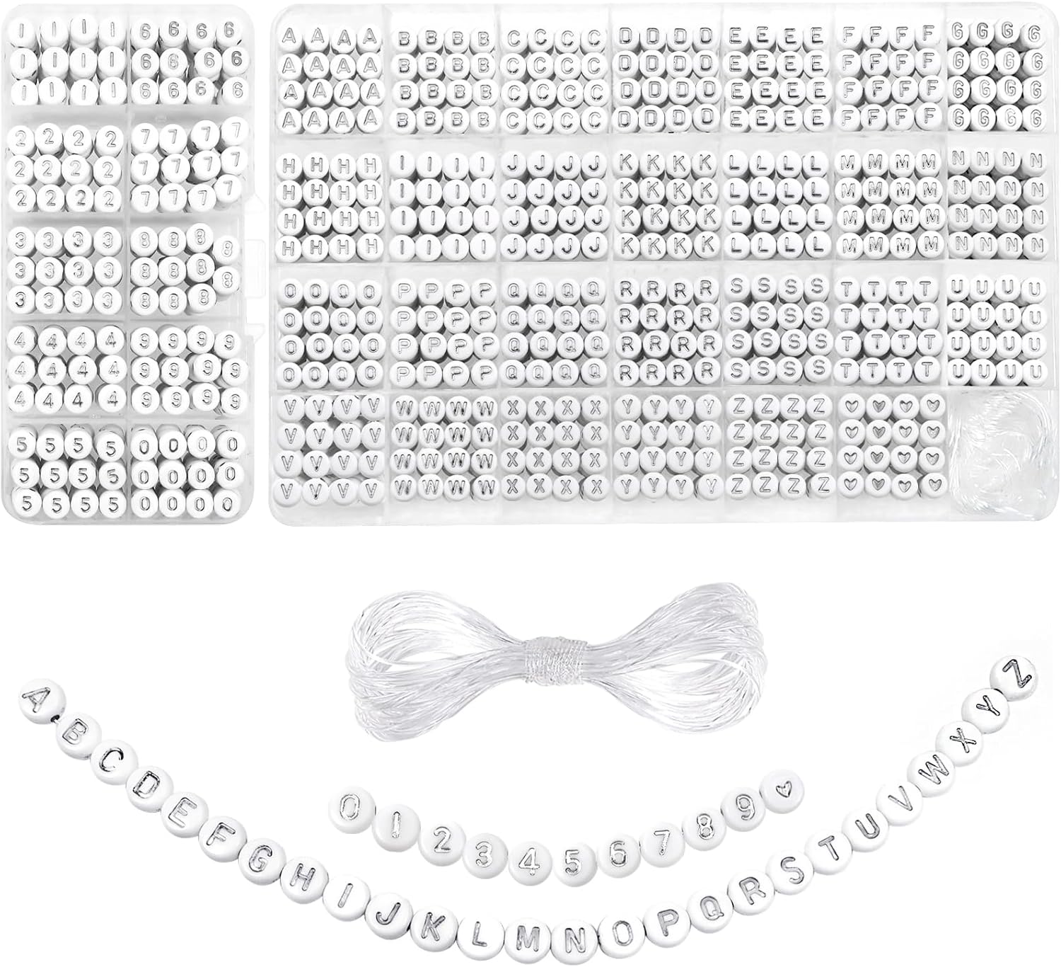 1400pcs Letter Beads 4x7mm Acrylic Round Alphabet Beads 3