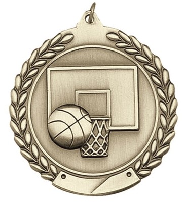 Basketball Die Cast Medal, 1 3/4" 2