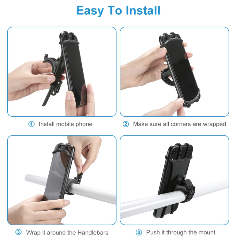 Silicone adjustable flexible mobile phone holders for bike 2