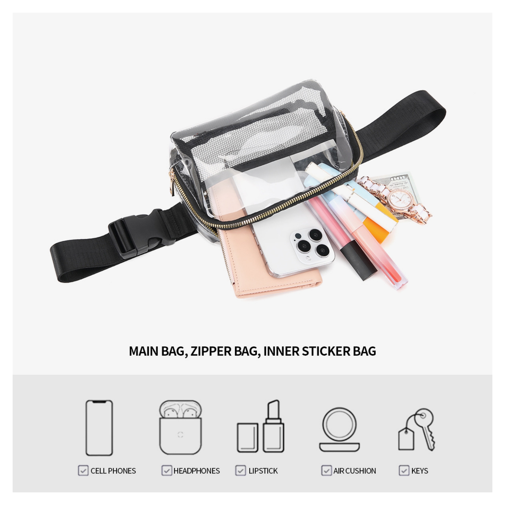 Clear Stadium Crossbody Bag 6