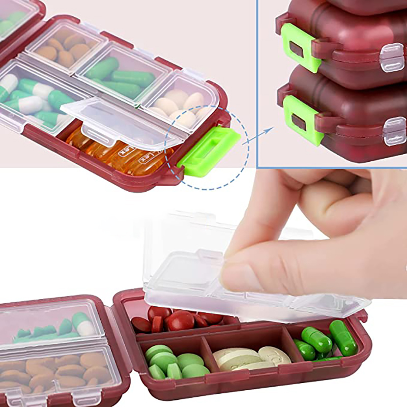 10 Grids Pill Cases Portable Travel Pill Organizer Box 20