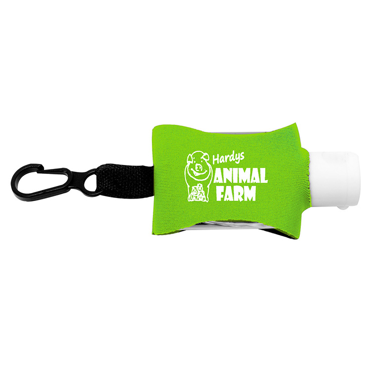 "SanPal Sleeve" .5 oz Hand Sanitizer Antibacterial Gel in Clip-On Neoprene Sleeve Cover 4