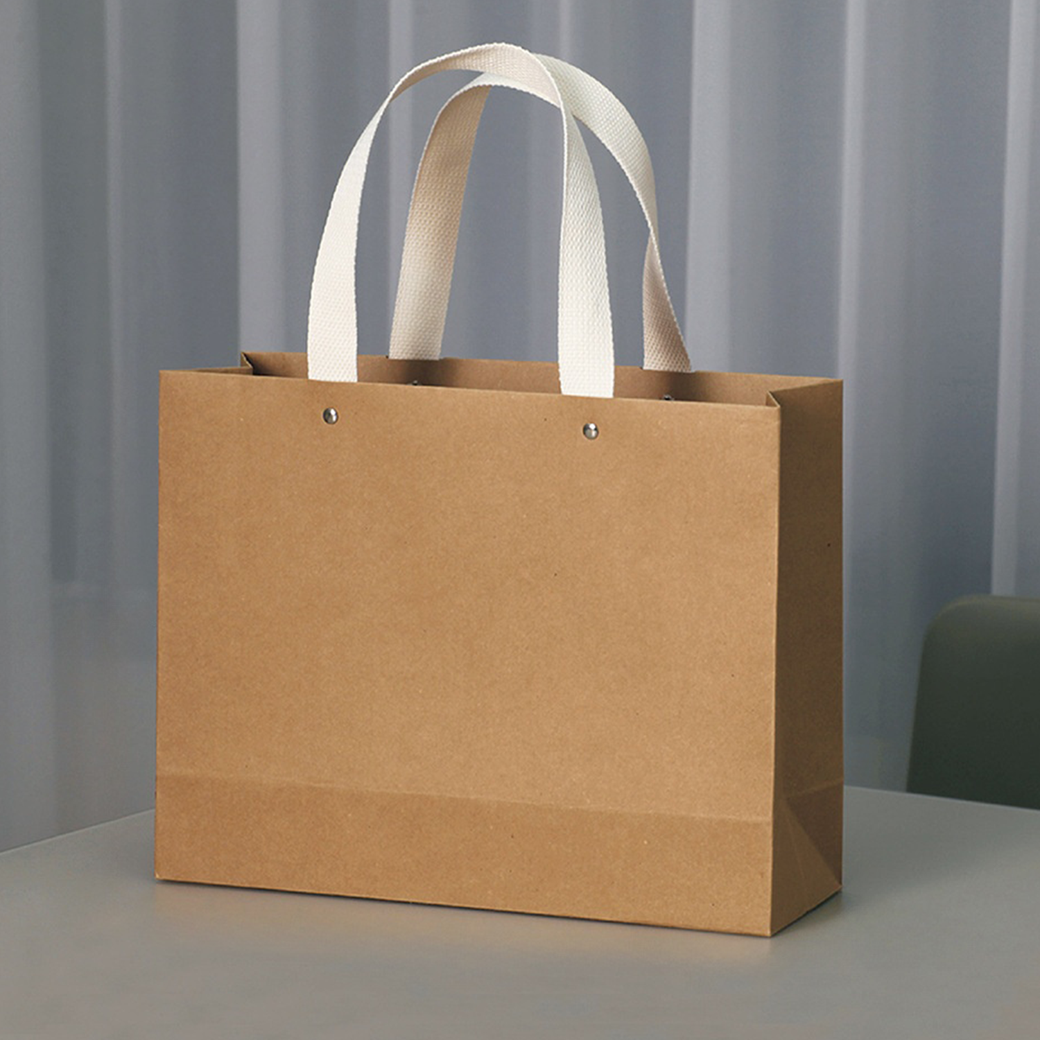 High Quality Brown Cardboard Shopping Paper Bag W/ Handles 8
