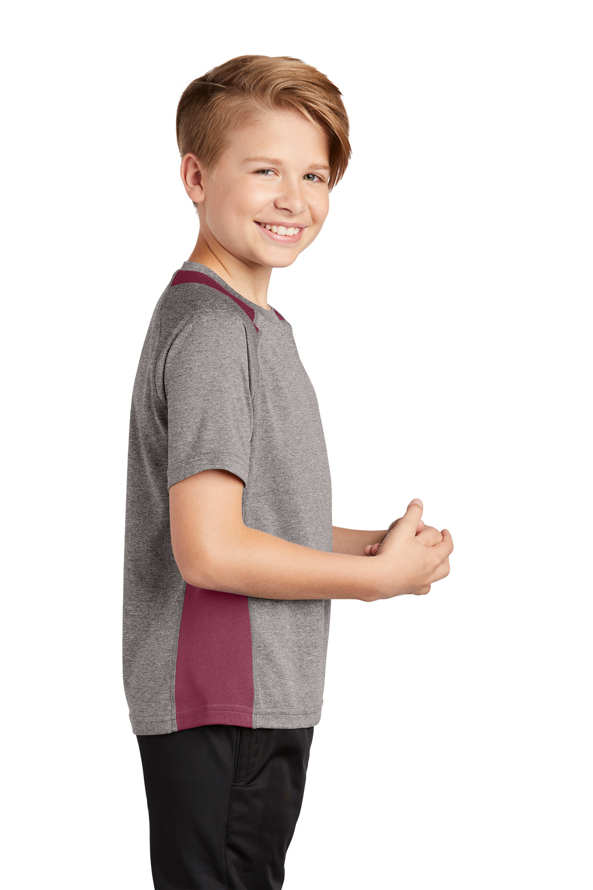 Sport-Tek Youth Heather Colorblock Contender Tee. YST361 31