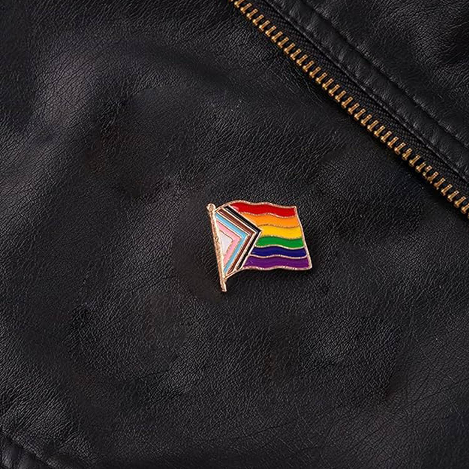Custom Rainbow Flag Shaped Brooch Pin Badge for Men Women 6