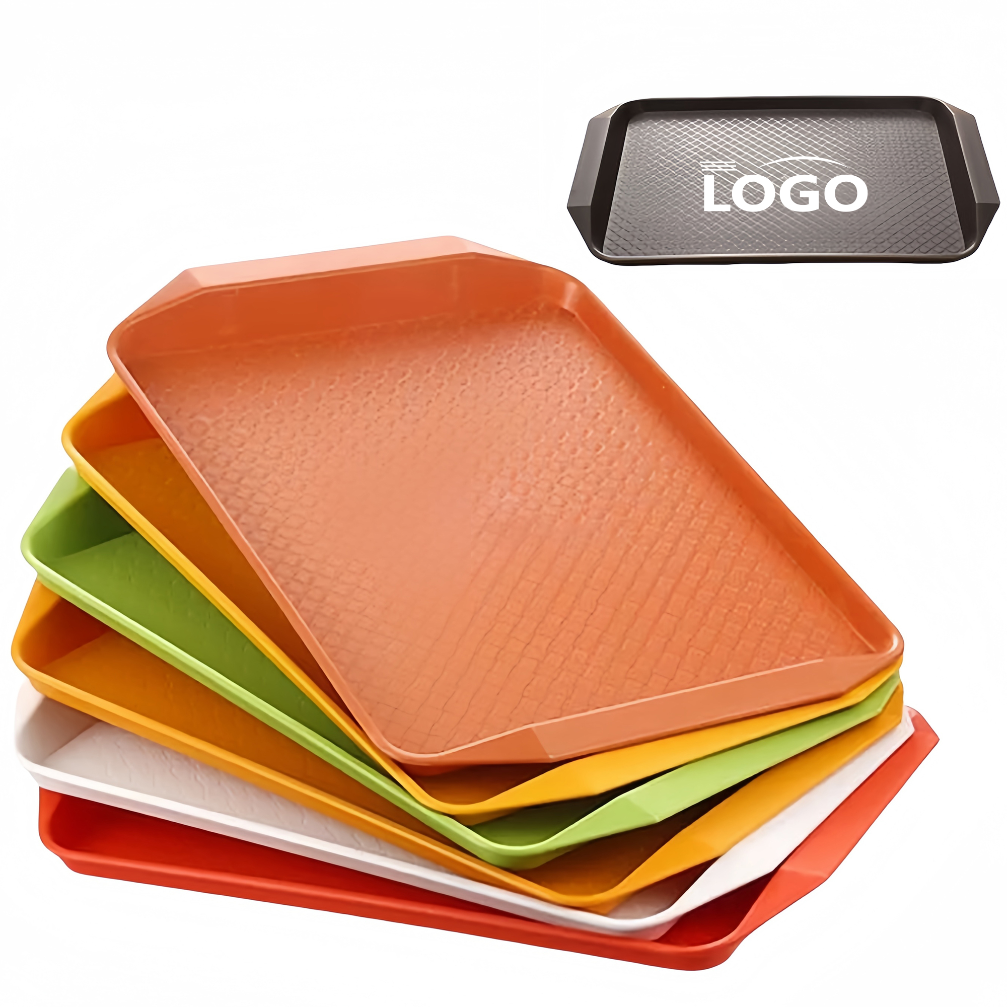 17" Durable Rectangular Plastic Serving Tray 1