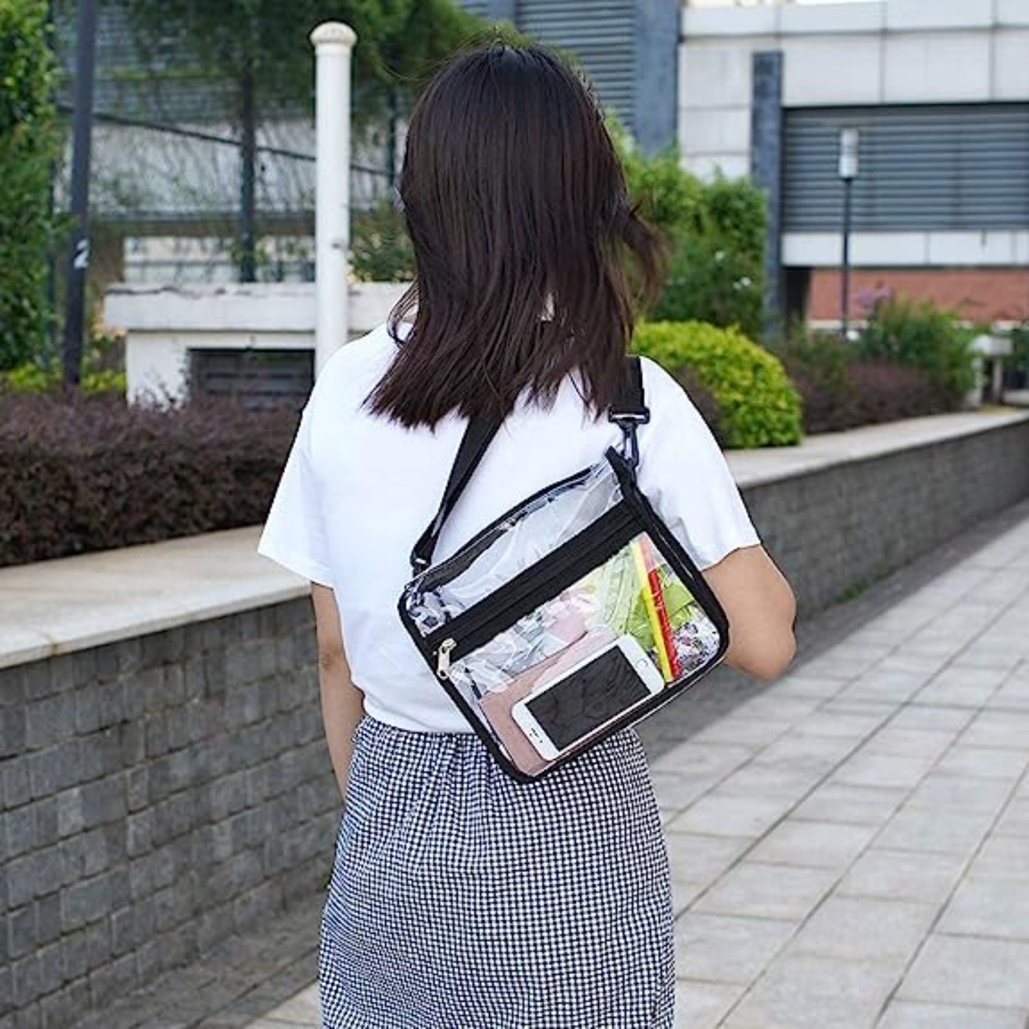 Stadium Approved Purse Tote Bag Clear PVC Transparent Crossbody Bag 5
